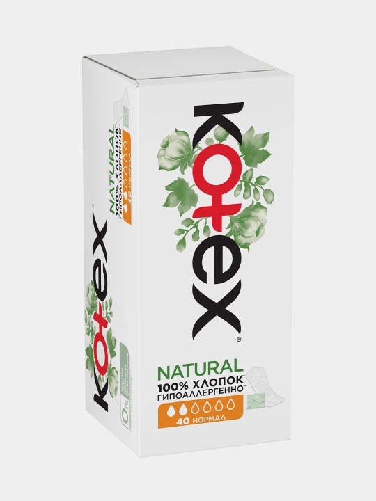 Ежедневные прокладки Kotex Natural Нормал, 40 шт