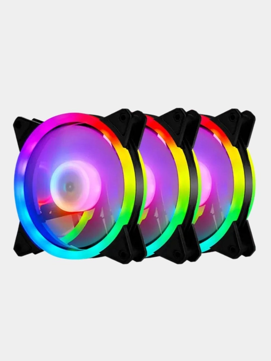 Kompyuter sovutish ventilyatori, 120 mm, yuqori havo oqimi, RPM, 12V, DC. LED yorug'lik bilan
