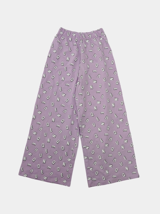 Qizlar va qizaloqlar uchun pijama, keng shim va futbolka