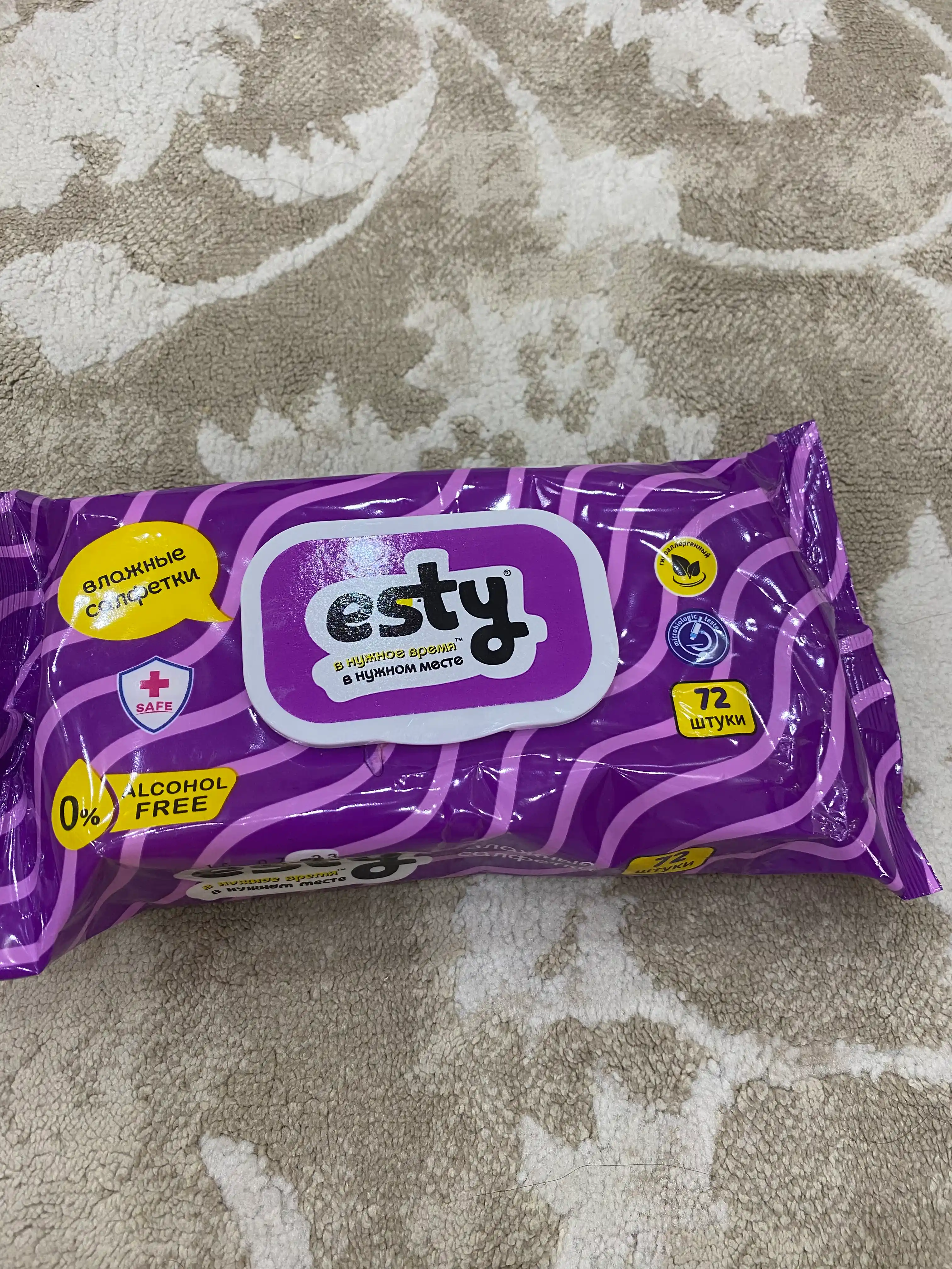 Nam salfetkalar Esty, 72 dona