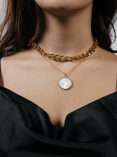 Ожерелье, колье женское, цепочка чокер, кулон на шею — SELEXIS-NECKX-ЖЕЛТ