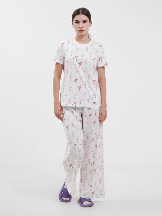 Qizlar va qizaloqlar uchun pijama, keng shim va futbolka