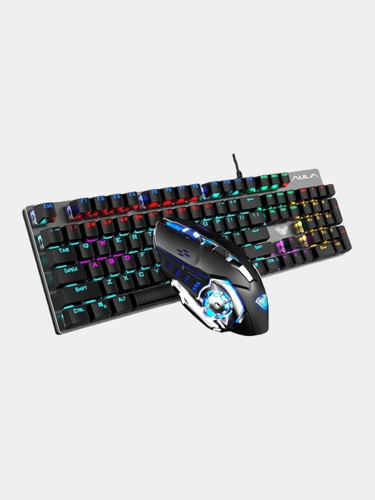 Клавиатура и Мышь механическая с подсветкой Aula T400 USB - 