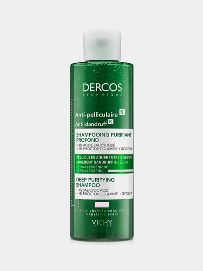 VICHY DERCOS Глубоко очищающий шампунь-пилинг против перхоти, 250 мл
