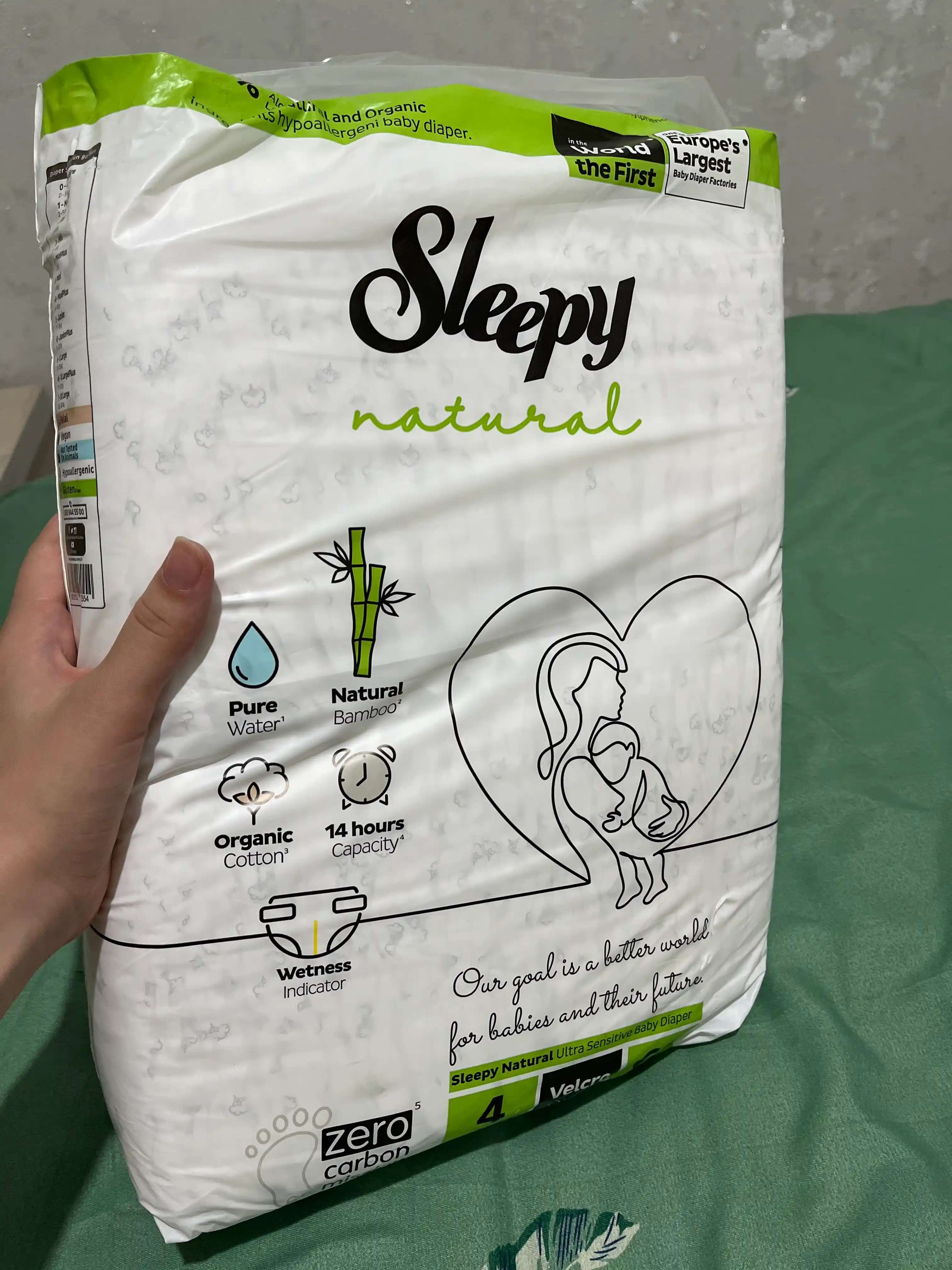 Bolalar tagliki Sleepy Natural Jumbo, №4, 7-14 kg, 60 dona