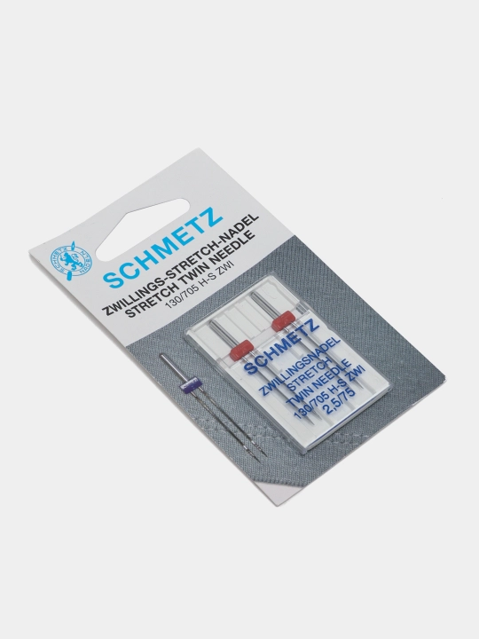 Иглы стрейч Schmetz, двойные для швейных машин 2.5 / 75, 2 шт