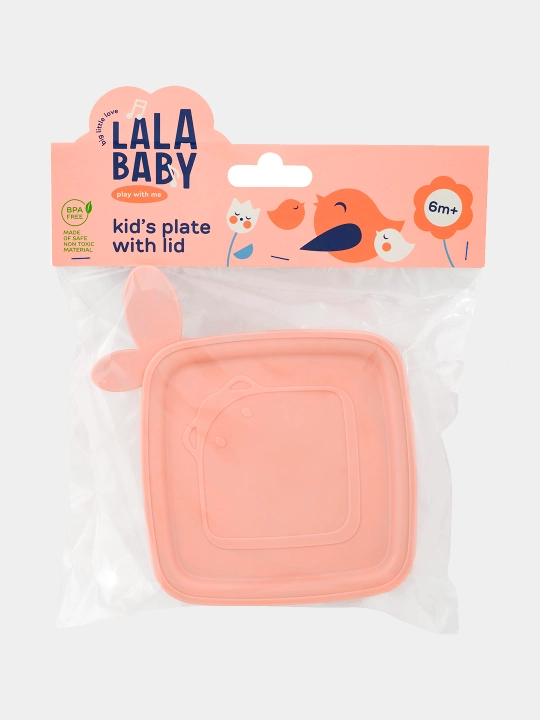 Детская тарелка с мягкой крышкой, разные цвета, Lalababy Play with Me