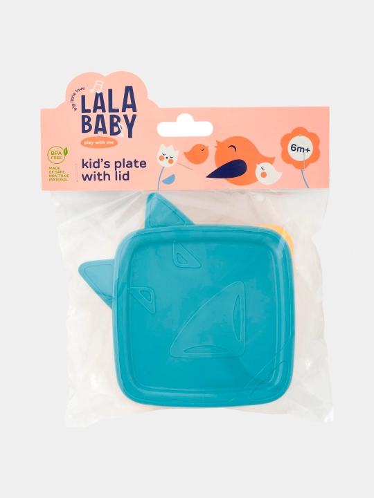 Детская тарелка с мягкой крышкой, разные цвета, Lalababy Play with Me