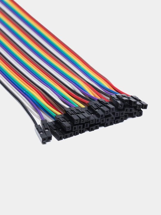 40 pinli rangli tekis kabel Dupont 40 ildiz ulanish uchun, qator 20 sm