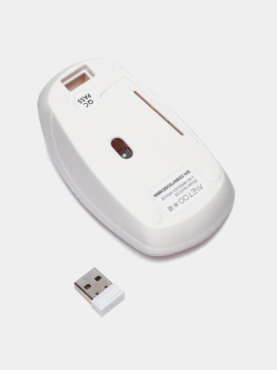 Simsiz Bluetooth sichqoncha Metoo E0 shovqinsiz, batareyka to'plamda