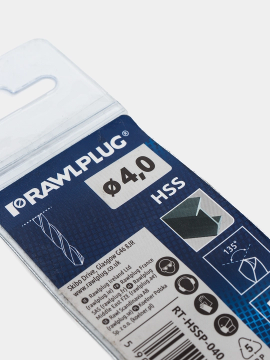 Набор высококачественных cверел по металлу RAWLPLUG HSS DIN338 размеры 4.0*75 мм