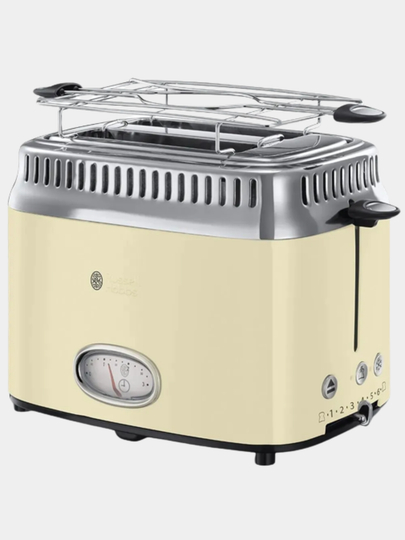 Тостер Russell Hobbs Retro 21682-56, 6 степеней обжарки, разогрев, размораживание, кремовый - 