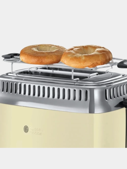 Тостер Russell Hobbs Retro 21682-56, 6 степеней обжарки, разогрев, размораживание, кремовый