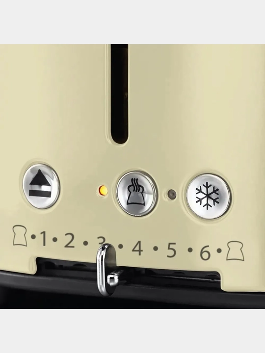 Тостер Russell Hobbs Retro 21682-56, 6 степеней обжарки, разогрев, размораживание, кремовый