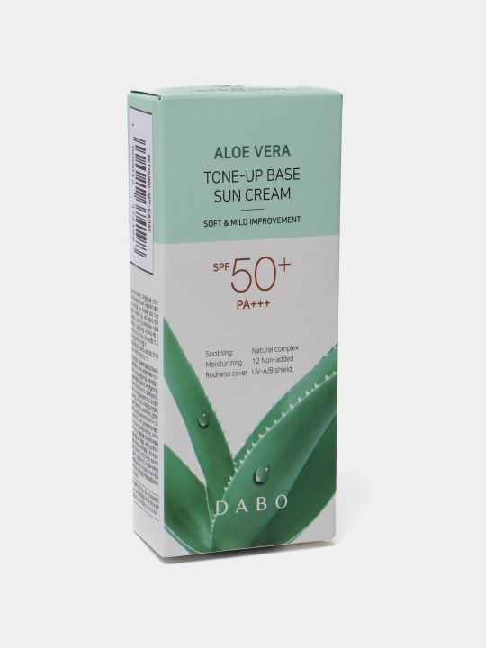 Солнцезащитный крем, DABO, Aloe vera, White sun block, Aloe-vera tone-upSPF50+ PA+++ 70 мл