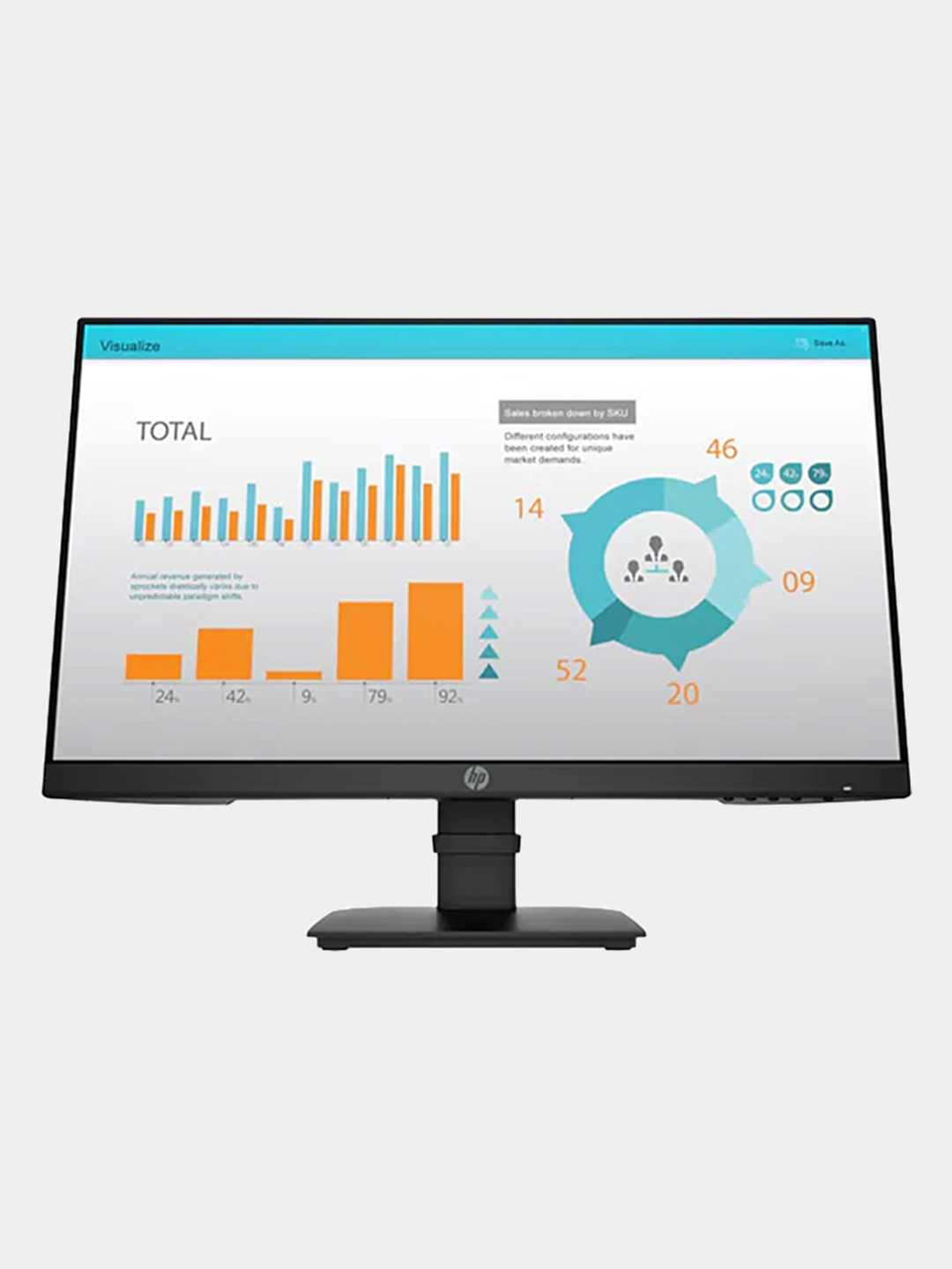 Monitor HP P24 G4, 23.8" Full HD, IPS matritsa va 60 Hz yangilanish tezlikli ekran