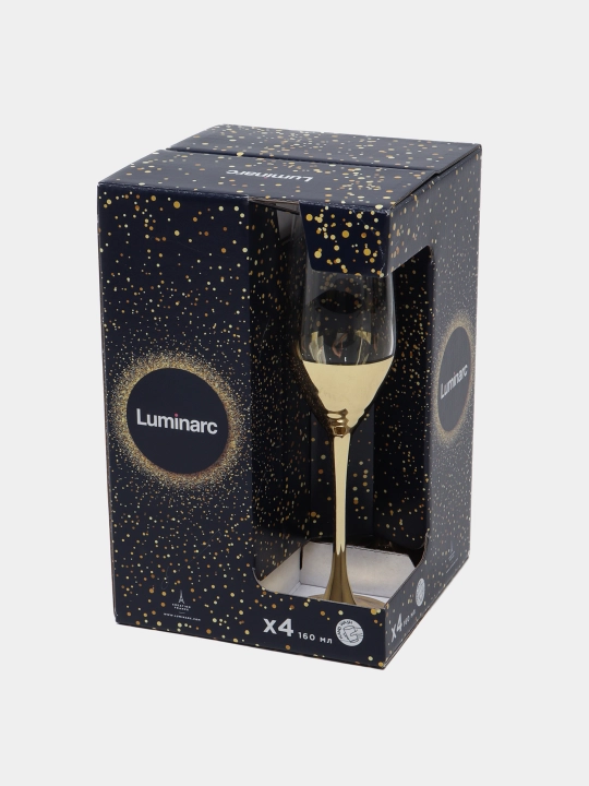 Набор бокалов Luminarc Electric Gold P9301, 160 мл, 4 штуки