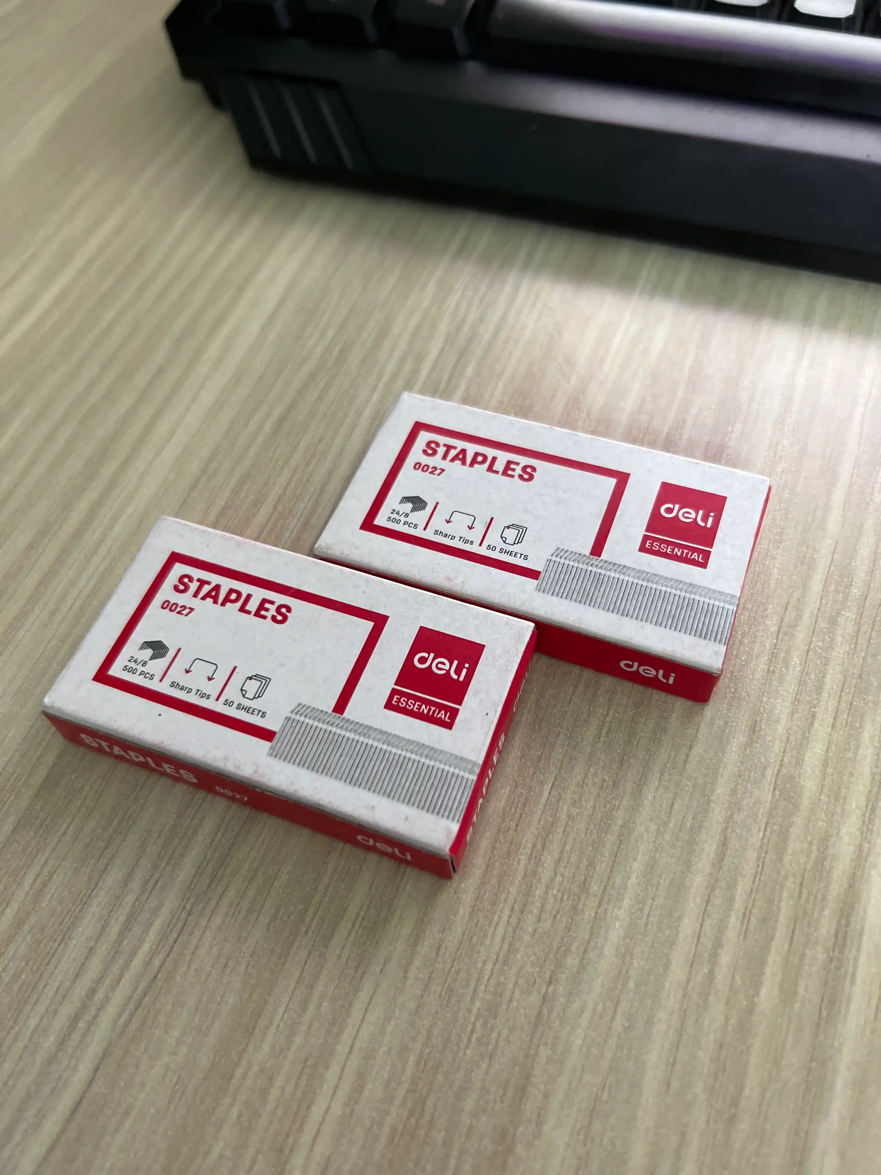 Скобы для степлера 4 пачки, Deli 0027, 24/8, 500 шт