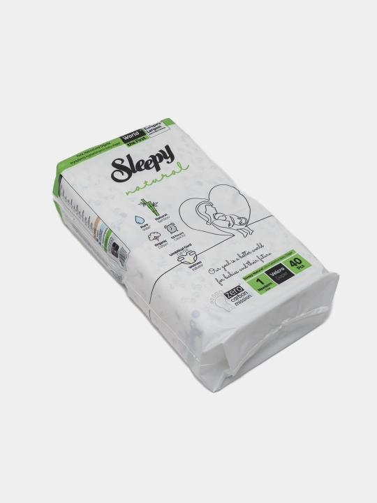 Sleepy Natural Детские подгузники №1, 2-5 кг, 40 штук