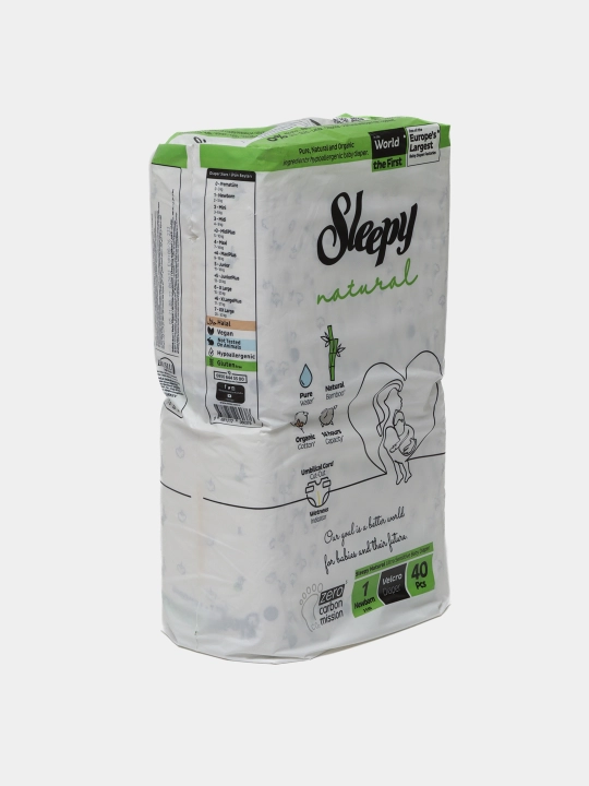 Sleepy Natural Детские подгузники №1, 2-5 кг, 40 штук
