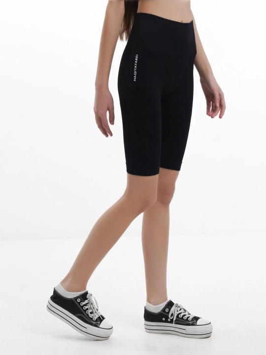 Ayollar uchun yuqori belli sport velosiped shortilari