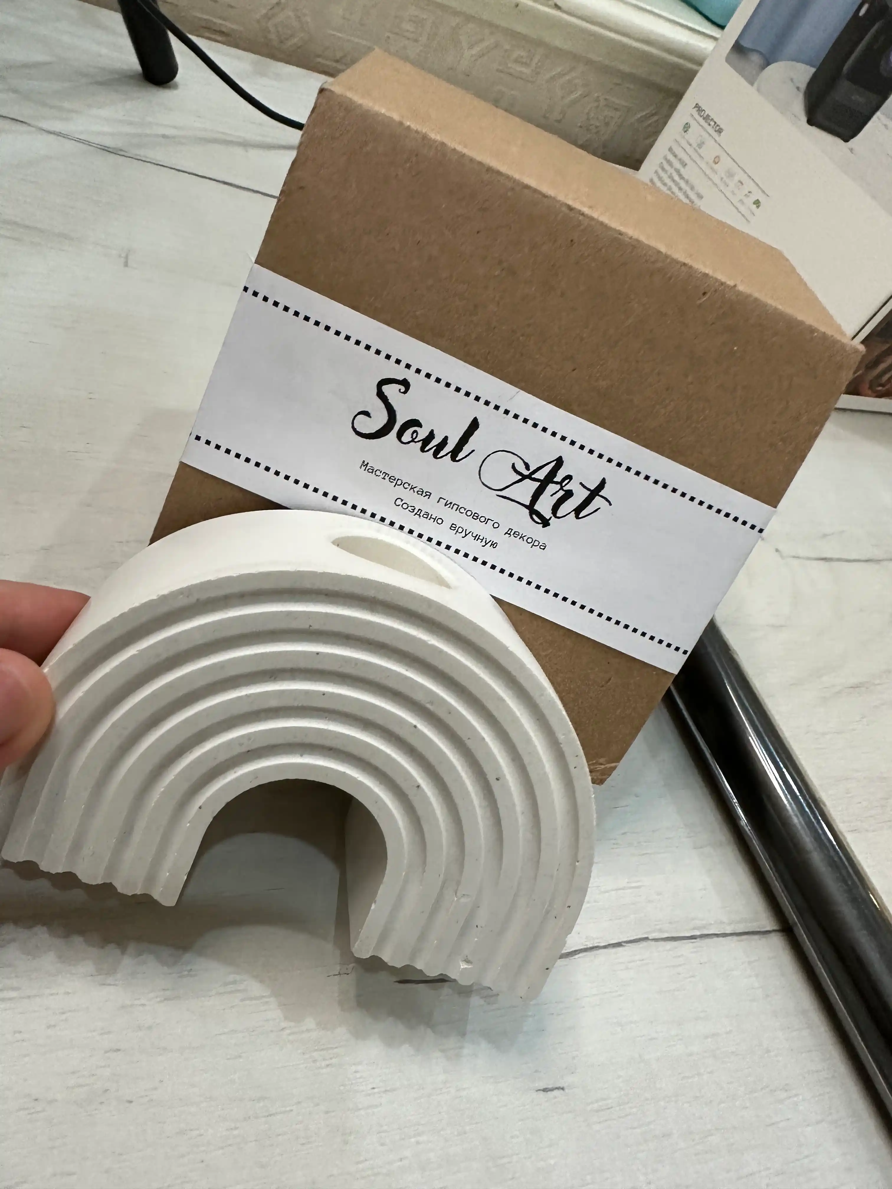 Подсвечник интерьерный из гипса для свечи d2см,  декор для дома, Soul art