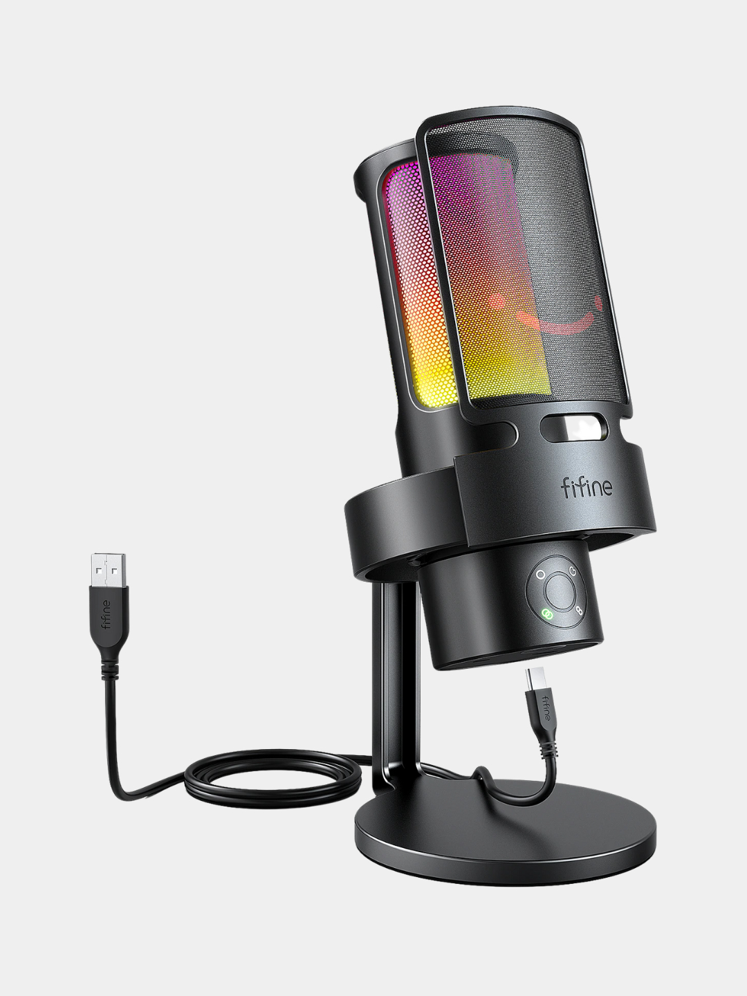 Микрофон USB FIFINE AMPLIGAME A8 Plus, с RGB подсветкой и поп фильтром ...