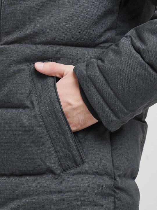 Стильная и теплая зимняя мужская куртка-пуховик Duppont Sorona Aura Dark Grey, до -20С