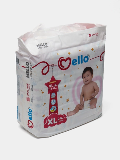 Yangi tug'ilgan chaqaloqlar uchun tagliklar MELLO, XL 12-17 kg, 24 dona