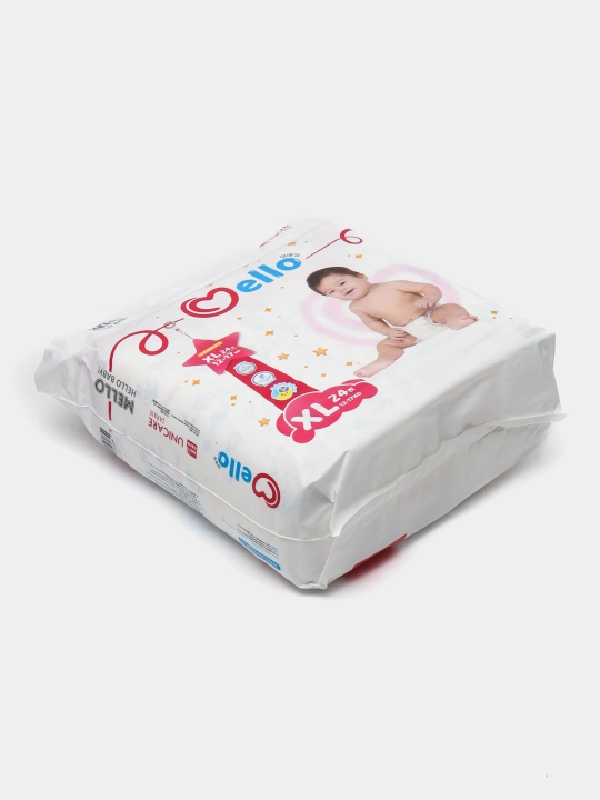 Yangi tug'ilgan chaqaloqlar uchun tagliklar MELLO, XL 12-17 kg, 24 dona