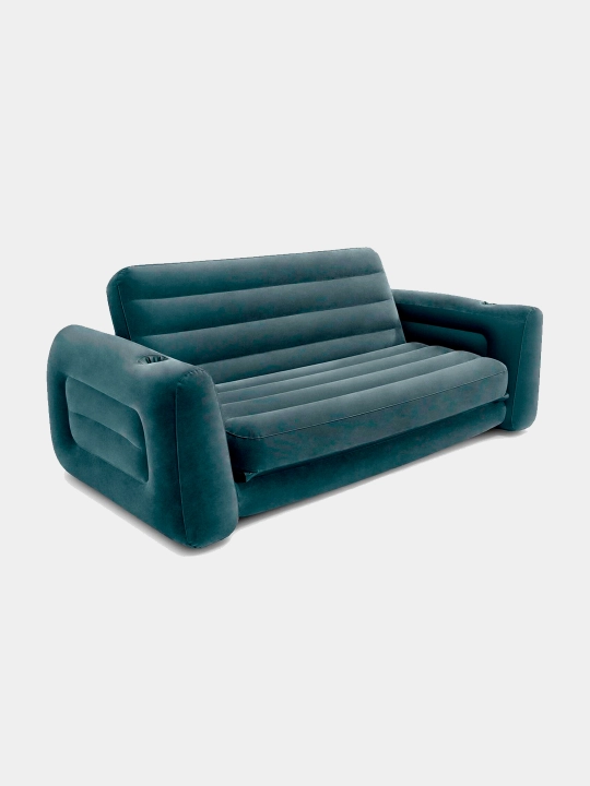 Надувное кресло Intex Pull-Out Chair, матрас трансформер, велюровый, 66551 и 66552, 2 в 1