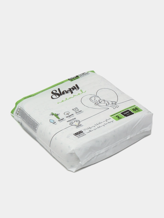 Детские подгузники Sleepy Natural Jumbo Sleepy №2, 3-6 кг, 84 шт