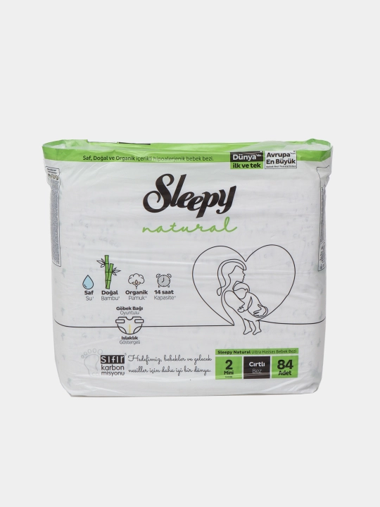 Детские подгузники Sleepy Natural Jumbo Sleepy №2, 3-6 кг, 84 шт