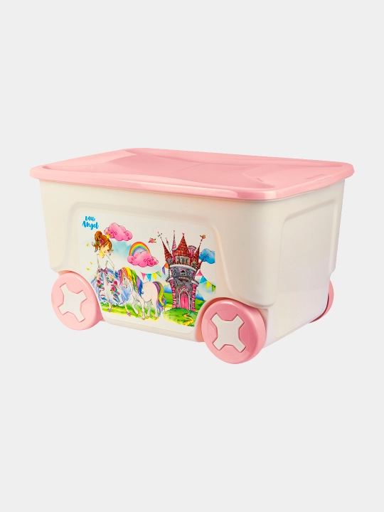 Детский ящик на колесах, контейнер для игрушек Lalababy Play with Me, 50 л - 