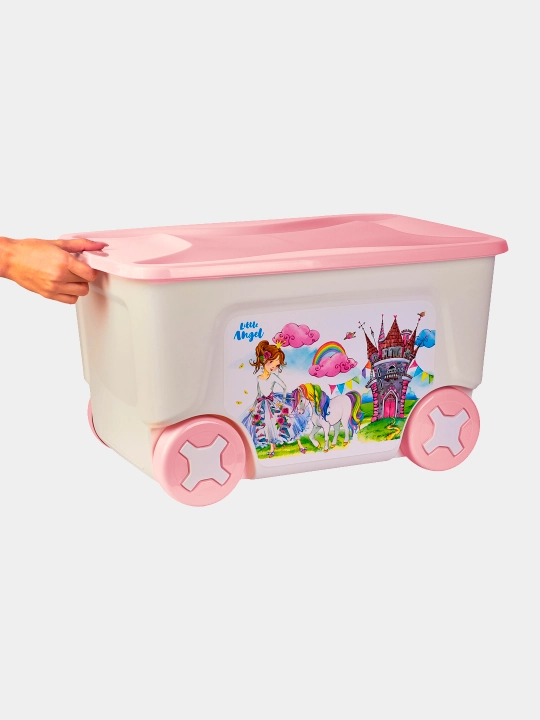 Детский ящик на колесах, контейнер для игрушек Lalababy Play with Me, 50 л