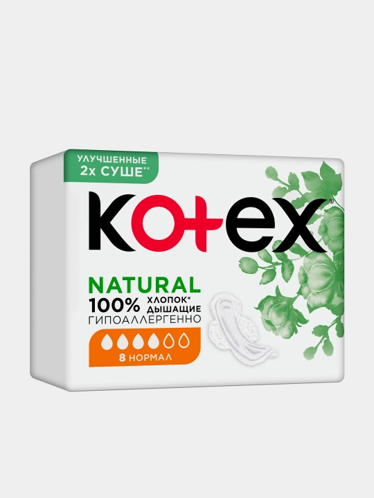 Gigiyenik Prokladkalar Kotex Natural Normal, 8 dona