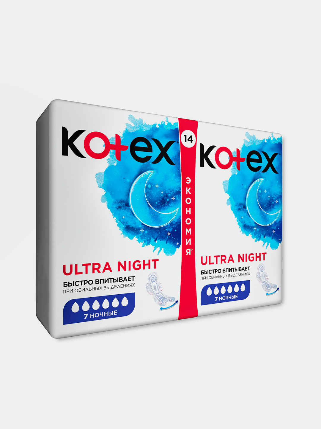 Prokladkalar Kotex Ultra Dry Night Duo, 7 tomchi, 14 donani arzon