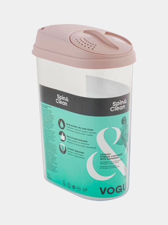 Spin&Clean Vogue dispenser qopqoqli kukun konteyneri, 1.6 litr