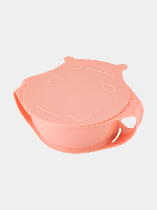 Детская тарелка с крышкой, Lalababy Play with Me Hello, Hippo!