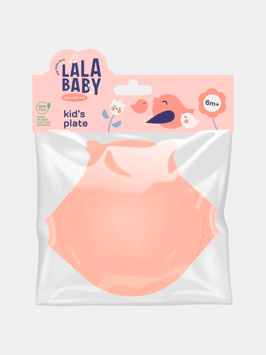 Детская тарелка с крышкой, Lalababy Play with Me Hello, Hippo!