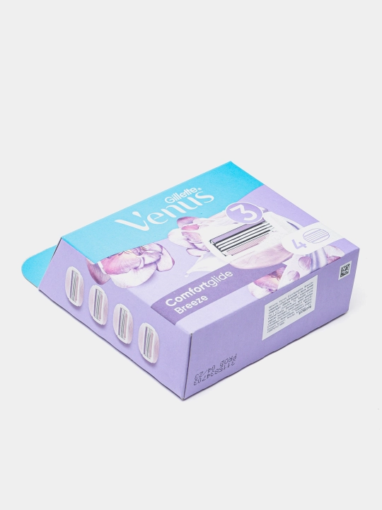 Сменные кассеты для бритвы Venus Breeze (cо встроенными полосками с гелем для бритья), 4 шт.