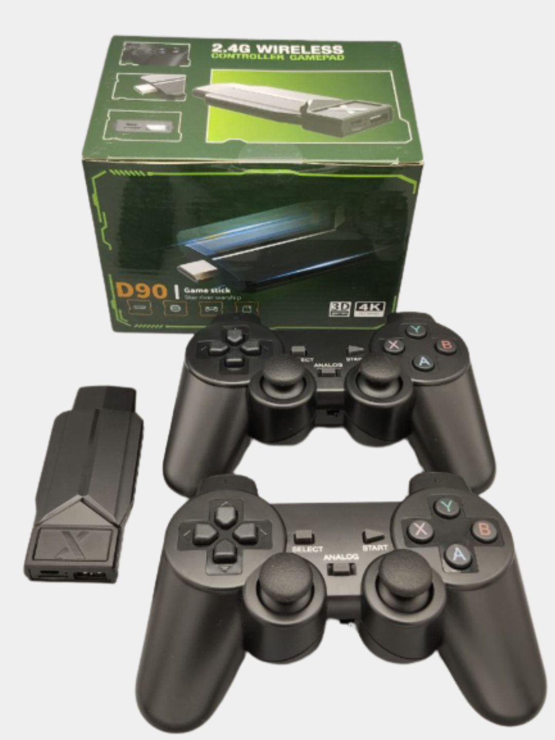 Игровая приставка для ТВ, D90 Game Stick 64 GB, 4k Ultra HD, 2 геймпада,  20000 игр купить по низким ценам в интернет-магазине Uzum (706828)