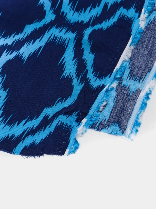 Shtapel poplin, milliy ikat bosma naqshli