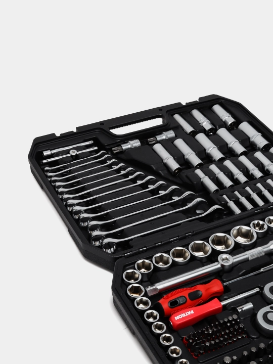 Набор инструментов Patron 38841, 1/4", 3/8", 1/2", 216 предметов в кейсе
