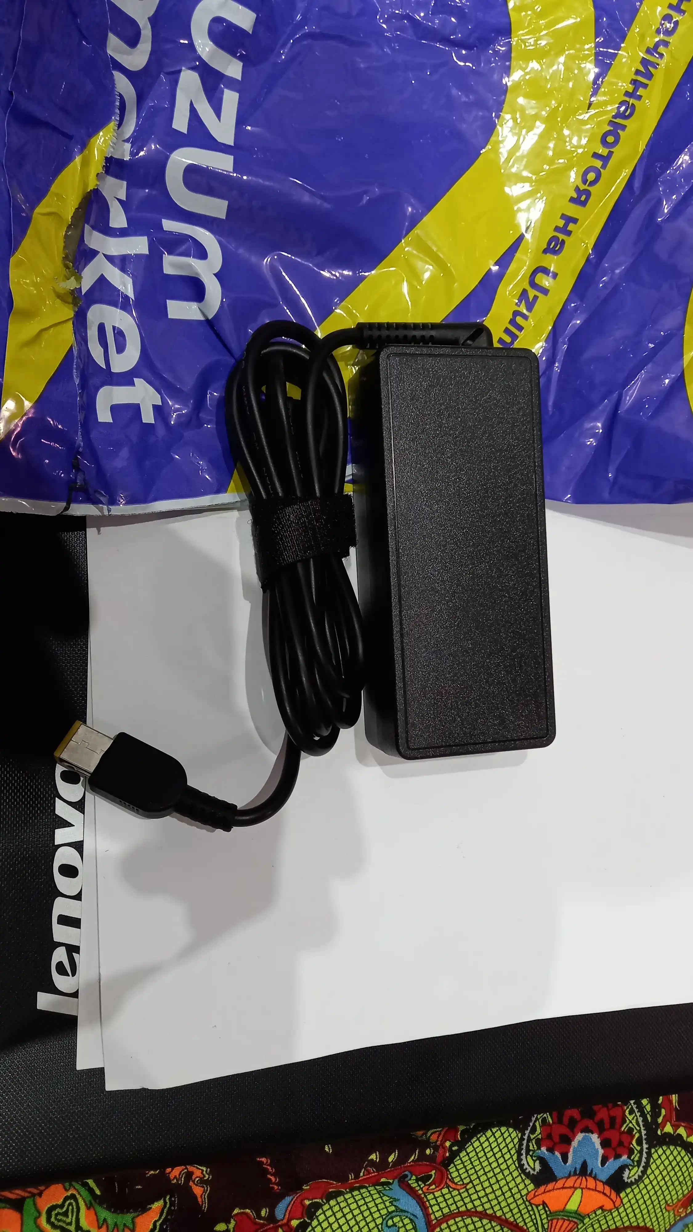 Зарядка для ноутбука, Lenovo 20V 3.25A, 65W блок питания, желтый конец