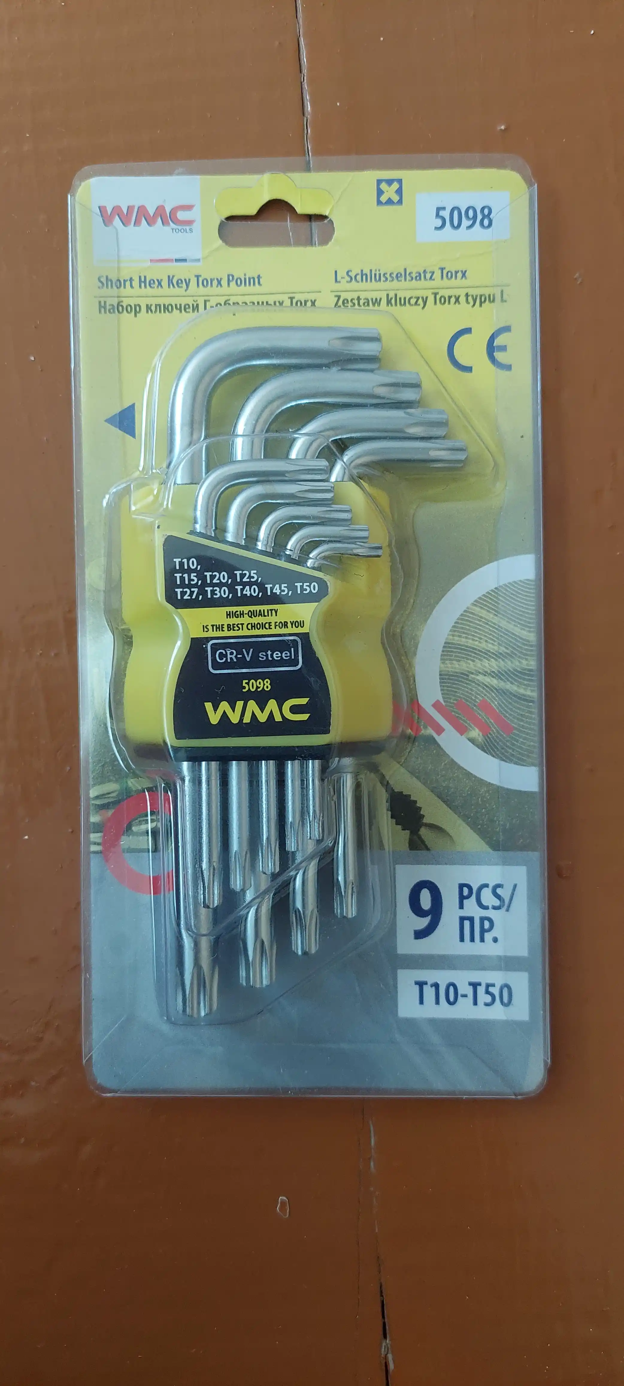 Набор ключей Г-образных Torx WMC-5098, 9 предметов в блистере