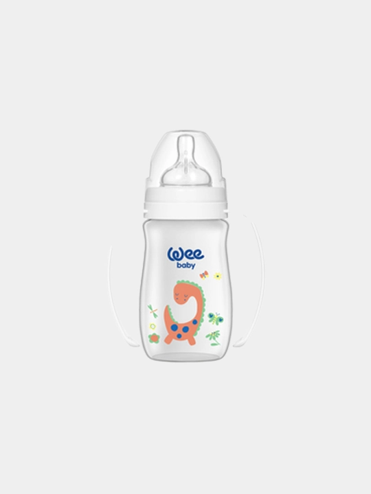 Keng bo'yinli va tutqichli oziqlantirish shishasi Classic Plus Wee baby, 150 ml