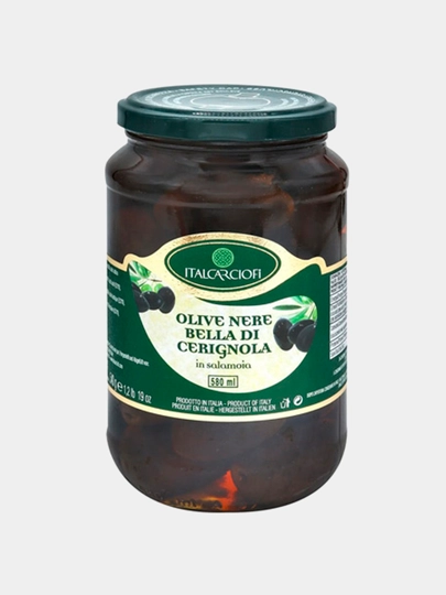Оливки Italcarciofi, черные маслины 540 гр — ПРАЙМ-P0B83DF