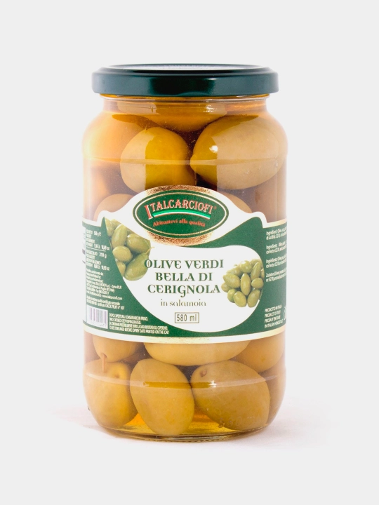 Оливки гиганты ItalCarciofi, с косточкой, 540 г - 