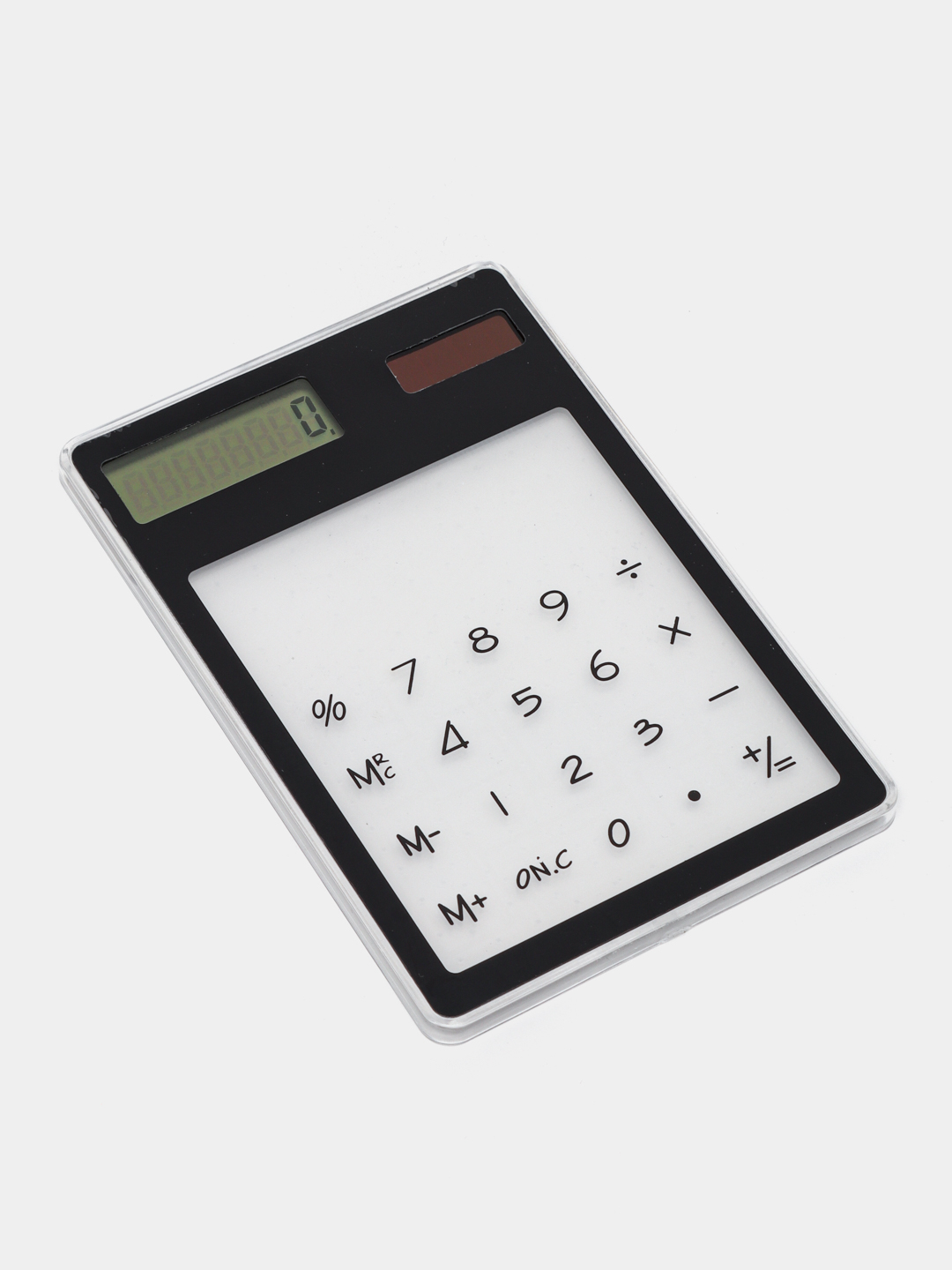 маленький сенсорный калькулятор. прозрачный калькулятор. калькулятор с прозрачными кнопками. ультратонкий карманный сенсорный 8-разрядный калькулятор. прозрачный калькулятор solar.